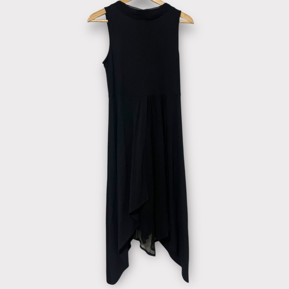 Vintage Eileen Fisher 100% Silk asymmetrical hem dress black Small - Picture 8 of 8